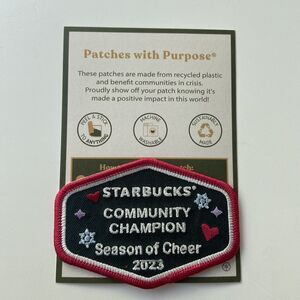 Starbucks Community Champion 2023 Stick-On Patch Season of Cheer Collectible